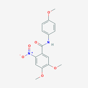 molecular formula C16H16N2O6 B5745423 4,5-dimethoxy-N-(4-methoxyphenyl)-2-nitrobenzamide CAS No. 61212-73-5
