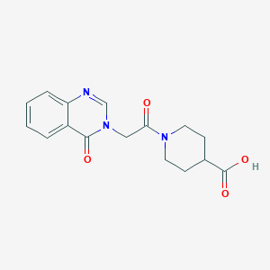 molecular formula C16H17N3O4 B5745445 1-[(4-oxo-3(4H)-quinazolinyl)acetyl]-4-piperidinecarboxylic acid 