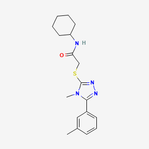 molecular formula C18H24N4OS B5745468 N-cyclohexyl-2-{[4-methyl-5-(3-methylphenyl)-4H-1,2,4-triazol-3-yl]thio}acetamide 