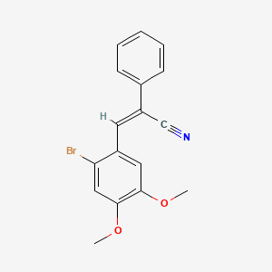 molecular formula C17H14BrNO2 B5745511 3-(2-bromo-4,5-dimethoxyphenyl)-2-phenylacrylonitrile 