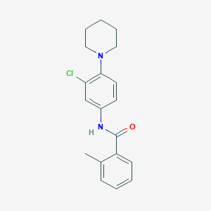 N-[3-chloro-4-(1-piperidinyl)phenyl]-2-methylbenzamide