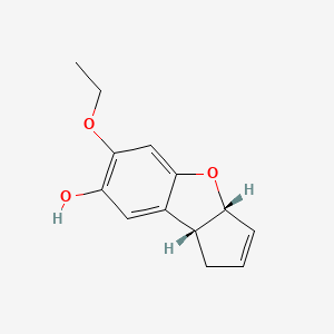 molecular formula C13H14O3 B574555 (3aR)-6-Ethoxy-3aalpha,8balpha-dihydro-1H-cyclopenta[b]benzofuran-7-ol CAS No. 186664-64-2