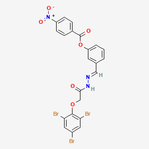 molecular formula C22H14Br3N3O6 B5745622 3-{2-[(2,4,6-tribromophenoxy)acetyl]carbonohydrazonoyl}phenyl 4-nitrobenzoate 