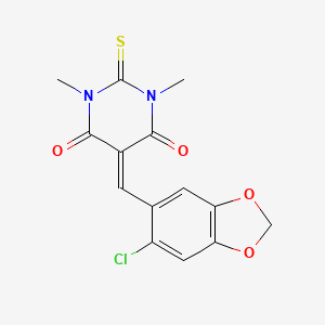 5-[(6-chloro-1,3-benzodioxol-5-yl)methylene]-1,3-dimethyl-2-thioxodihydro-4,6(1H,5H)-pyrimidinedione
