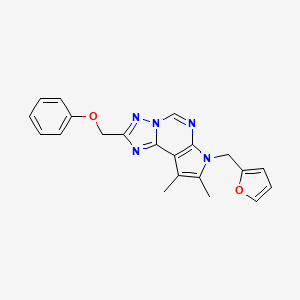 molecular formula C21H19N5O2 B5745706 7-(2-furylmethyl)-8,9-dimethyl-2-(phenoxymethyl)-7H-pyrrolo[3,2-e][1,2,4]triazolo[1,5-c]pyrimidine 