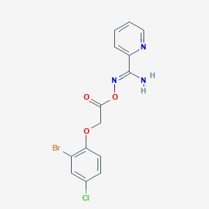 molecular formula C14H11BrClN3O3 B5745714 N'-{[2-(2-bromo-4-chlorophenoxy)acetyl]oxy}-2-pyridinecarboximidamide 