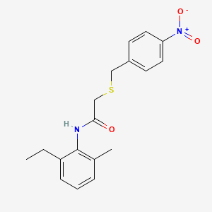 molecular formula C18H20N2O3S B5745727 N-(2-ethyl-6-methylphenyl)-2-[(4-nitrobenzyl)thio]acetamide 