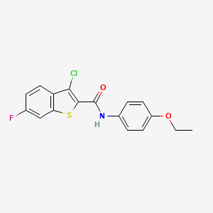 molecular formula C17H13ClFNO2S B5745746 3-chloro-N-(4-ethoxyphenyl)-6-fluoro-1-benzothiophene-2-carboxamide 