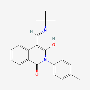 molecular formula C21H22N2O2 B5745769 4-[(tert-butylamino)methylene]-2-(4-methylphenyl)-1,3(2H,4H)-isoquinolinedione 