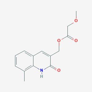 molecular formula C14H15NO4 B5745788 (2-hydroxy-8-methyl-3-quinolinyl)methyl methoxyacetate 