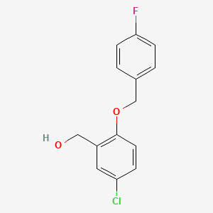 molecular formula C14H12ClFO2 B5745845 {5-chloro-2-[(4-fluorobenzyl)oxy]phenyl}methanol 