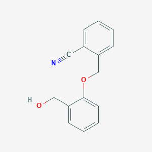 molecular formula C15H13NO2 B5745851 2-{[2-(hydroxymethyl)phenoxy]methyl}benzonitrile 