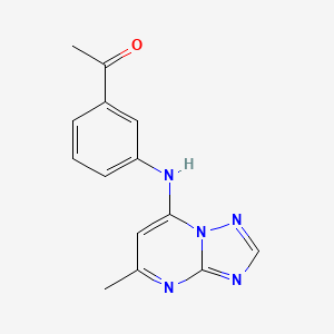 molecular formula C14H13N5O B5745856 1-{3-[(5-methyl[1,2,4]triazolo[1,5-a]pyrimidin-7-yl)amino]phenyl}ethanone 