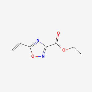 molecular formula C7H8N2O3 B574586 Ethyl 5-vinyl-1,2,4-oxadiazole-3-carboxylate CAS No. 163719-78-6