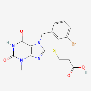 3-{[7-(3-bromobenzyl)-3-methyl-2,6-dioxo-2,3,6,7-tetrahydro-1H-purin-8-yl]thio}propanoic acid