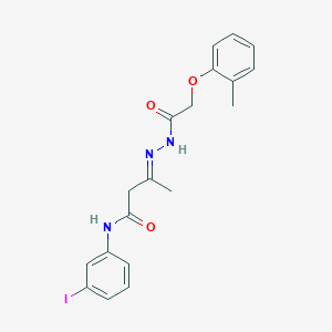 N-(3-iodophenyl)-3-{[(2-methylphenoxy)acetyl]hydrazono}butanamide