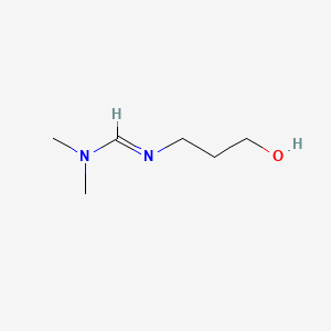molecular formula C6H14N2O B574591 N'-(3-Hydroxypropyl)-N,N-dimethylimidoformamide CAS No. 195322-27-1