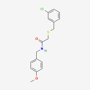 molecular formula C17H18ClNO2S B5745936 2-[(3-chlorobenzyl)thio]-N-(4-methoxybenzyl)acetamide 