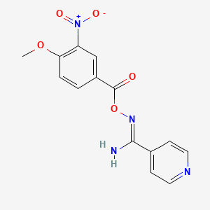 molecular formula C14H12N4O5 B5745939 N'-[(4-methoxy-3-nitrobenzoyl)oxy]-4-pyridinecarboximidamide 
