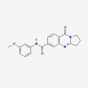 molecular formula C19H17N3O3 B5745959 N-(3-methoxyphenyl)-9-oxo-1,2,3,9-tetrahydropyrrolo[2,1-b]quinazoline-6-carboxamide 