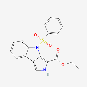 molecular formula C19H16N2O4S B574596 Ethyl 4-(phenylsulfonyl)-2,4-dihydropyrrolo[3,4-b]indole-3-carboxylate CAS No. 182258-03-3