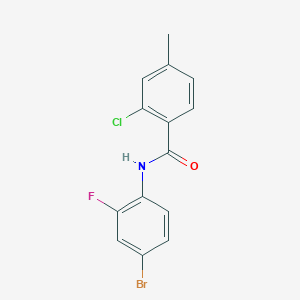 molecular formula C14H10BrClFNO B5745983 N-(4-bromo-2-fluorophenyl)-2-chloro-4-methylbenzamide 