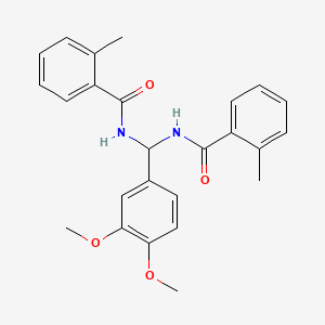 molecular formula C25H26N2O4 B5745997 N,N'-[(3,4-dimethoxyphenyl)methylene]bis(2-methylbenzamide) CAS No. 303061-77-0