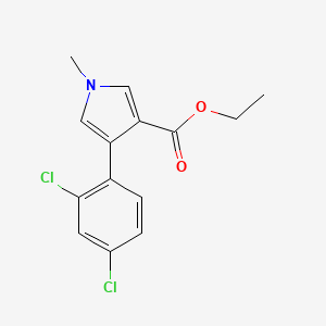 molecular formula C14H13Cl2NO2 B574602 Ethyl 4-(2,4-dichlorophenyl)-1-methyl-1H-pyrrole-3-carboxylate CAS No. 191668-16-3