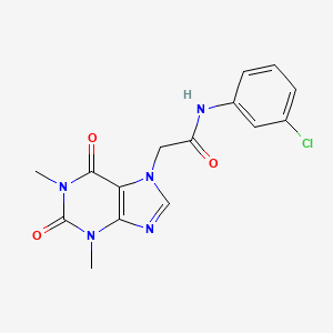 molecular formula C15H14ClN5O3 B5746025 N-(3-chlorophenyl)-2-(1,3-dimethyl-2,6-dioxo-1,2,3,6-tetrahydro-7H-purin-7-yl)acetamide 