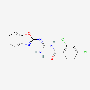 molecular formula C15H10Cl2N4O2 B5746027 N-[amino(1,3-benzoxazol-2-ylamino)methylene]-2,4-dichlorobenzamide 