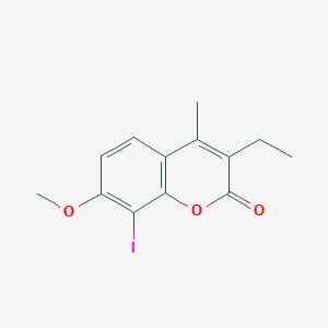 molecular formula C13H13IO3 B5746036 3-ethyl-8-iodo-7-methoxy-4-methyl-2H-chromen-2-one 