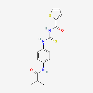 molecular formula C16H17N3O2S2 B5746050 N-({[4-(isobutyrylamino)phenyl]amino}carbonothioyl)-2-thiophenecarboxamide 