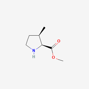 molecular formula C7H13NO2 B574610 Methyl (2S,3R)-3-methylpyrrolidine-2-carboxylate CAS No. 180978-01-2