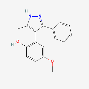 molecular formula C17H16N2O2 B5746105 4-methoxy-2-(5-methyl-3-phenyl-1H-pyrazol-4-yl)phenol CAS No. 311812-89-2