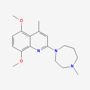 molecular formula C18H25N3O2 B5746113 5,8-dimethoxy-4-methyl-2-(4-methyl-1,4-diazepan-1-yl)quinoline 