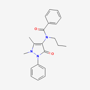 molecular formula C21H23N3O2 B5746116 N-(1,5-dimethyl-3-oxo-2-phenyl-2,3-dihydro-1H-pyrazol-4-yl)-N-propylbenzamide 