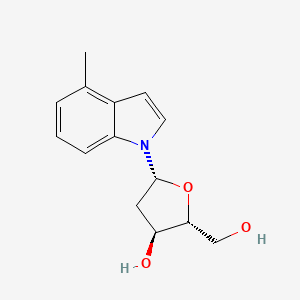 molecular formula C14H17NO3 B574613 1-(2-Deoxy-b-D-ribofuranosyl)-4-methylindole CAS No. 180420-84-2