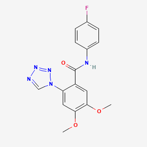 molecular formula C16H14FN5O3 B5746155 N-(4-fluorophenyl)-4,5-dimethoxy-2-(1H-tetrazol-1-yl)benzamide 