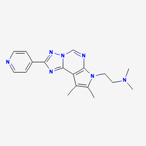 molecular formula C18H21N7 B5746166 2-[8,9-dimethyl-2-(4-pyridinyl)-7H-pyrrolo[3,2-e][1,2,4]triazolo[1,5-c]pyrimidin-7-yl]-N,N-dimethylethanamine 