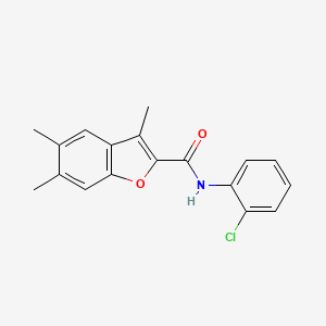 molecular formula C18H16ClNO2 B5746171 N-(2-chlorophenyl)-3,5,6-trimethyl-1-benzofuran-2-carboxamide 