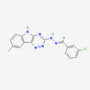 molecular formula C17H13ClN6 B5746182 3-chlorobenzaldehyde (8-methyl-5H-[1,2,4]triazino[5,6-b]indol-3-yl)hydrazone 