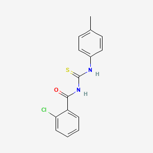 molecular formula C15H13ClN2OS B5746195 2-chloro-N-{[(4-methylphenyl)amino]carbonothioyl}benzamide 
