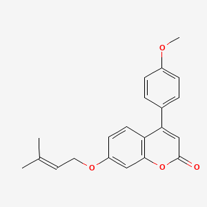 4-(4-methoxyphenyl)-7-[(3-methyl-2-buten-1-yl)oxy]-2H-chromen-2-one