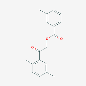 molecular formula C18H18O3 B5746214 2-(2,5-dimethylphenyl)-2-oxoethyl 3-methylbenzoate 