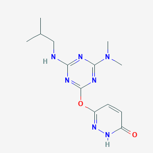 molecular formula C13H19N7O2 B5746216 6-{[4-(dimethylamino)-6-(isobutylamino)-1,3,5-triazin-2-yl]oxy}-3-pyridazinol 