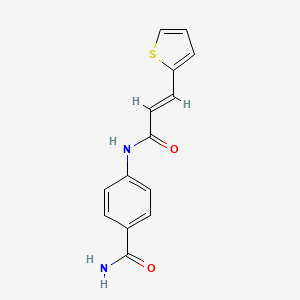 molecular formula C14H12N2O2S B5746217 4-{[3-(2-thienyl)acryloyl]amino}benzamide 