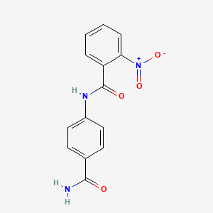 molecular formula C14H11N3O4 B5746218 N-[4-(aminocarbonyl)phenyl]-2-nitrobenzamide 