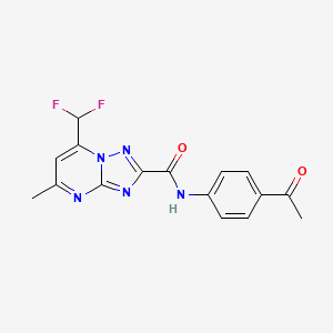 molecular formula C16H13F2N5O2 B5746260 N-(4-acetylphenyl)-7-(difluoromethyl)-5-methyl[1,2,4]triazolo[1,5-a]pyrimidine-2-carboxamide 