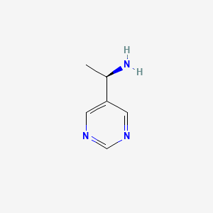 molecular formula C6H9N3 B574627 (1R)-1-(Pyrimidin-5-YL)ethan-1-amine CAS No. 179601-39-9