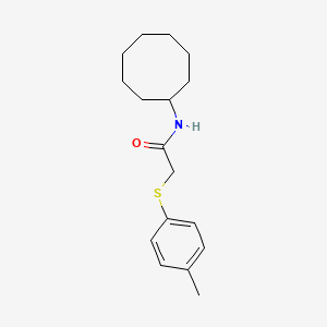 molecular formula C17H25NOS B5746292 N-cyclooctyl-2-[(4-methylphenyl)thio]acetamide 